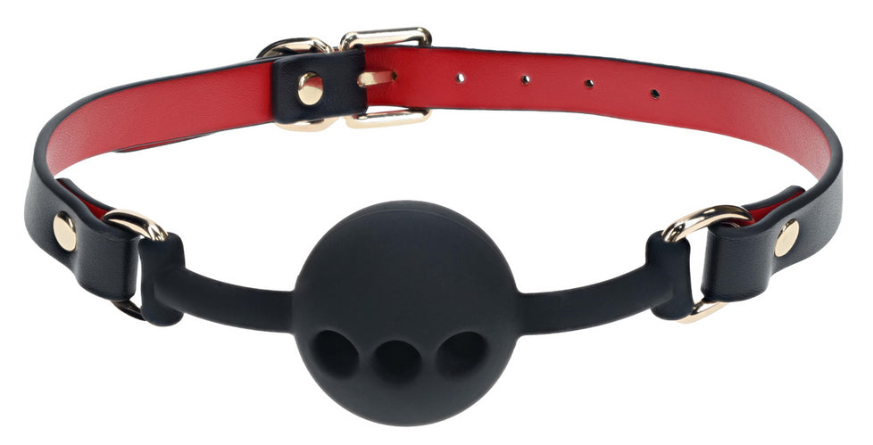 Bâillon-Boule Milan 41mm Noir et Rouge