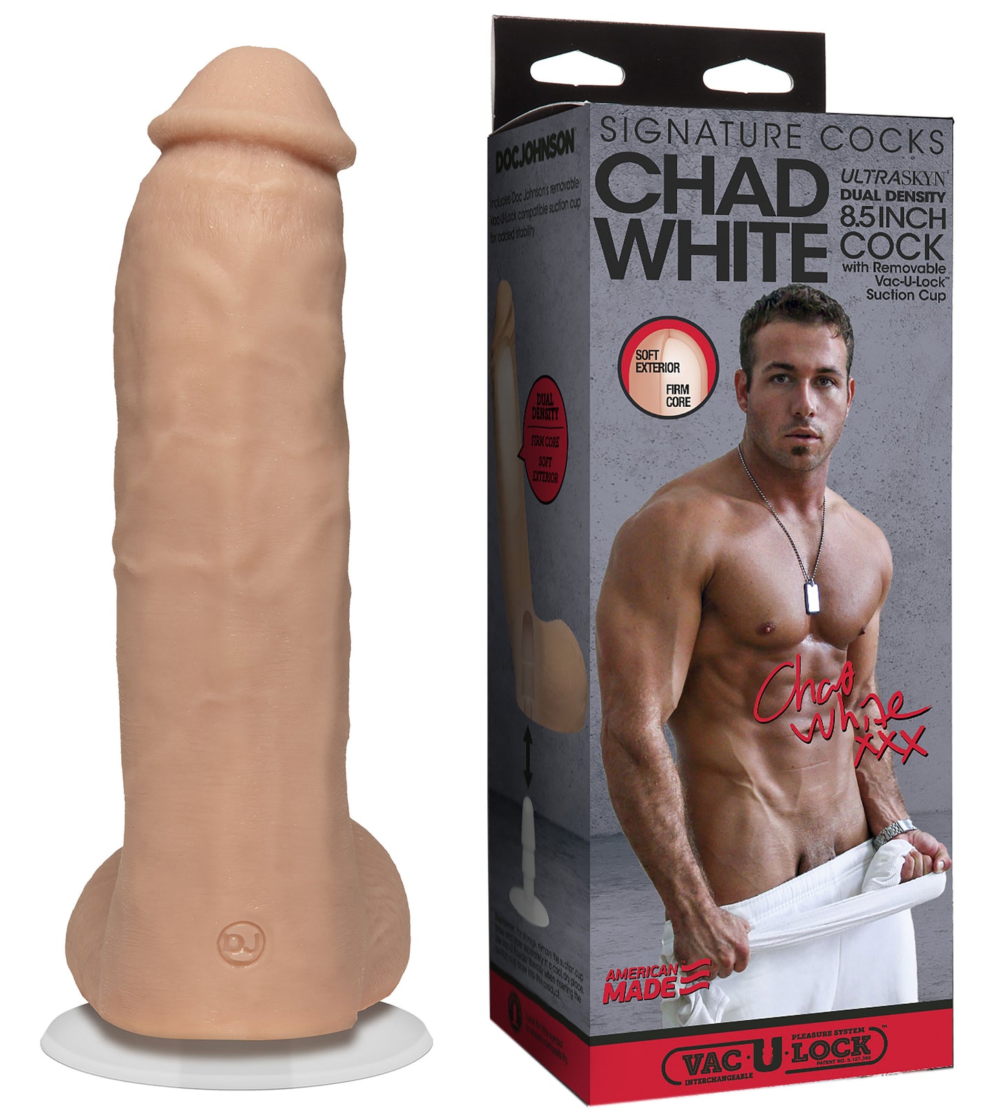 Gode réaliste Acteur Chad White 17 x 5 cm