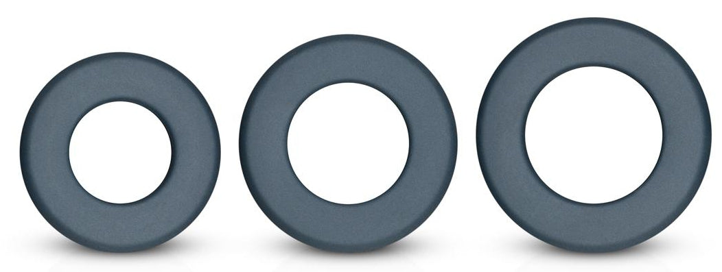 Lot de 3 Cockrings Hefty Boners Gris