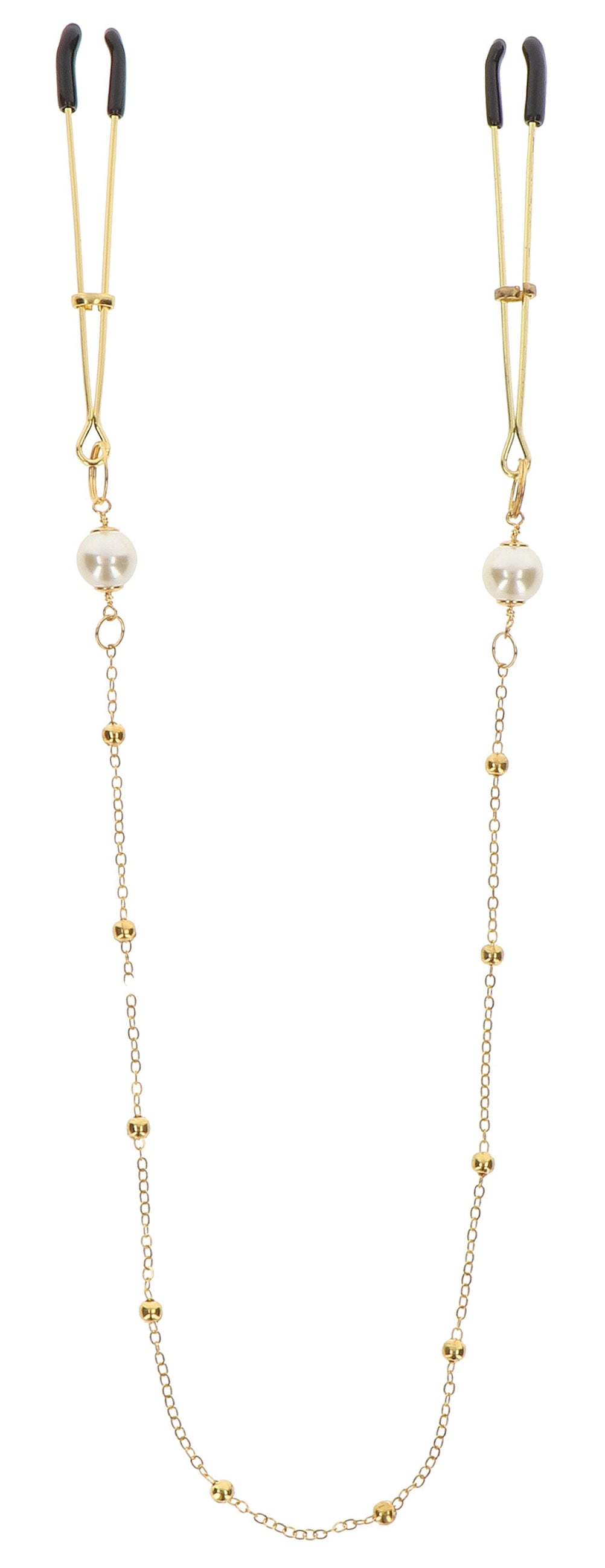 Pince-tétons avec chaîne Tweezers Pearls Taboom Dorées