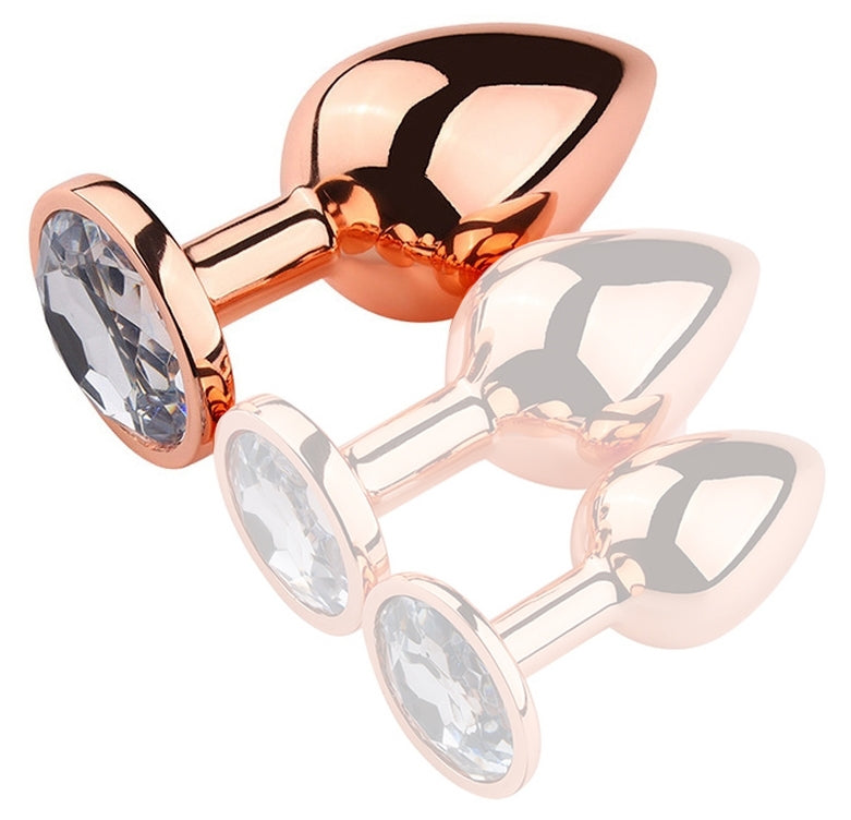 Plug Bijou anal PinkyGold L 8.5 x 4cm Bijou transparent