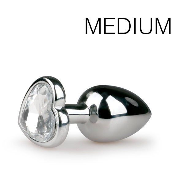Plug bijou Argent en coeur - Medium 7.1 x 3.2cm
