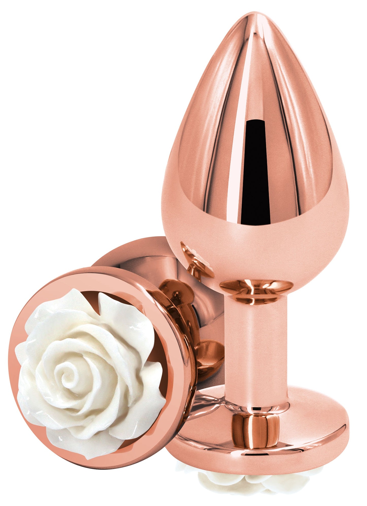Plug Bijou REAR M 7 x 3.4cm Rose-Blanc