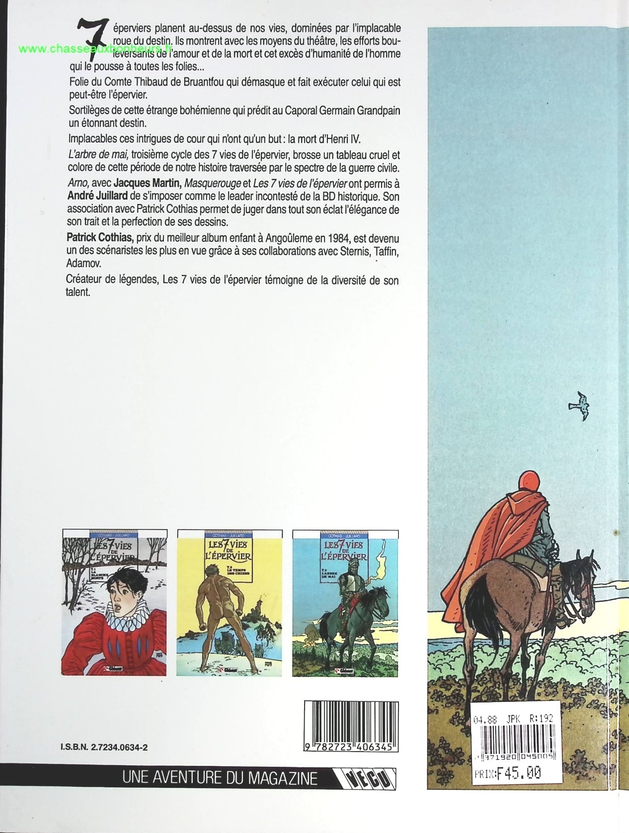 L'arbre De Mai tome 3 - Les 7 Vies De L'épervier - Patrick Cothias, André Juillard - livre BD