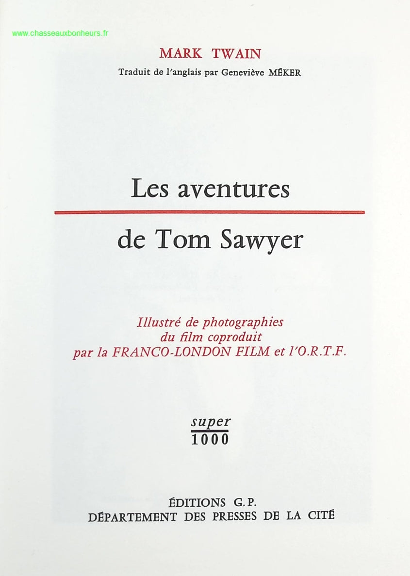Les aventures de Tom Sawyer - Mark Twain - livre