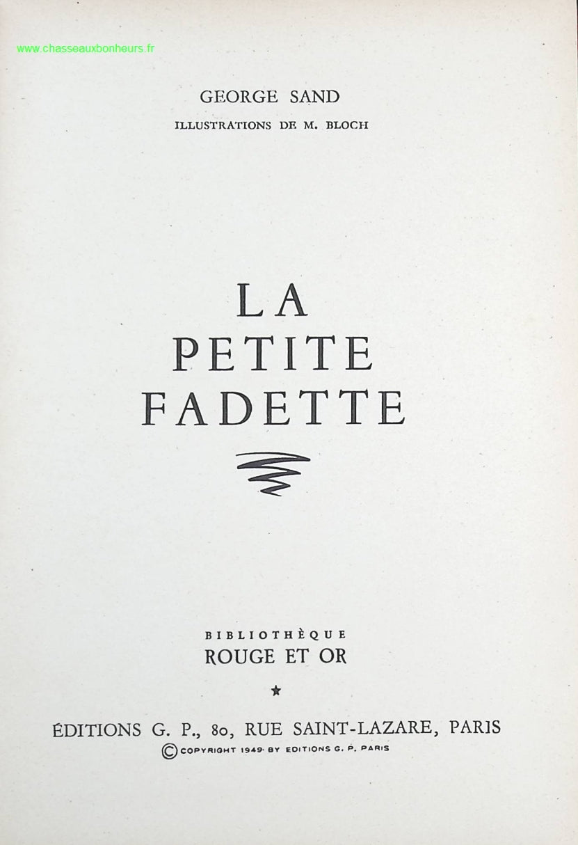 La petite Fadette - George Sand - livre