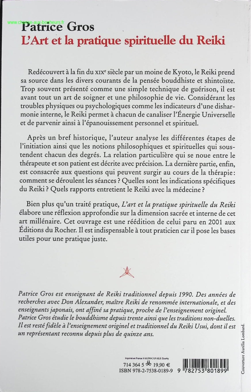 L'Art et la pratique spirituelle du Reiki - Patrice Gros - livre