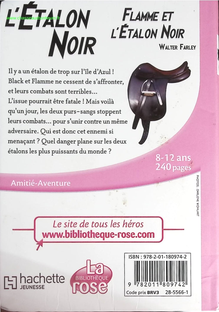 Flamme Et L'étalon Noir - Bibliothèque rose - Walter Farley - livre