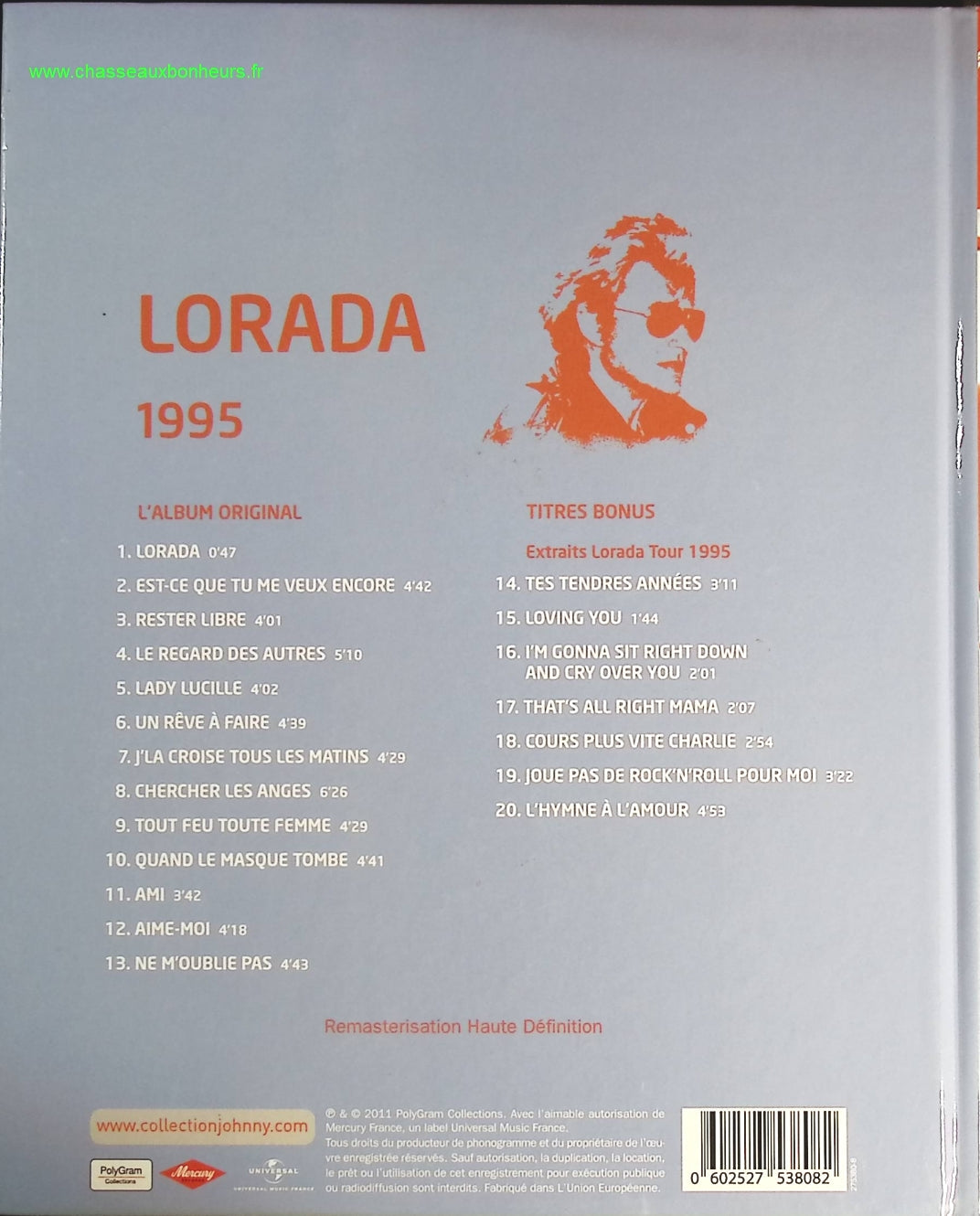 Lorada 1995 - Collection Officielle édition illustrée - Johnny Hallyday - CD