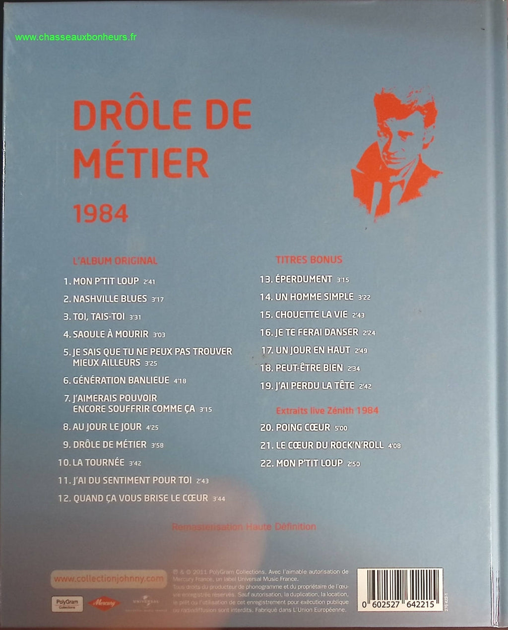 Drôle de métier 1984 - Collection Officielle édition illustrée - Johnny Hallyday - CD