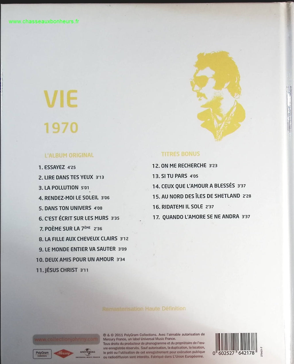 Vie 1970 - Collection Officielle édition illustrée - Johnny Hallyday - CD