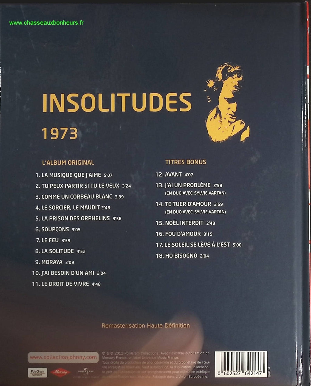 Insolitudes 1973 - Collection Officielle édition illustrée - Johnny Hallyday - CD