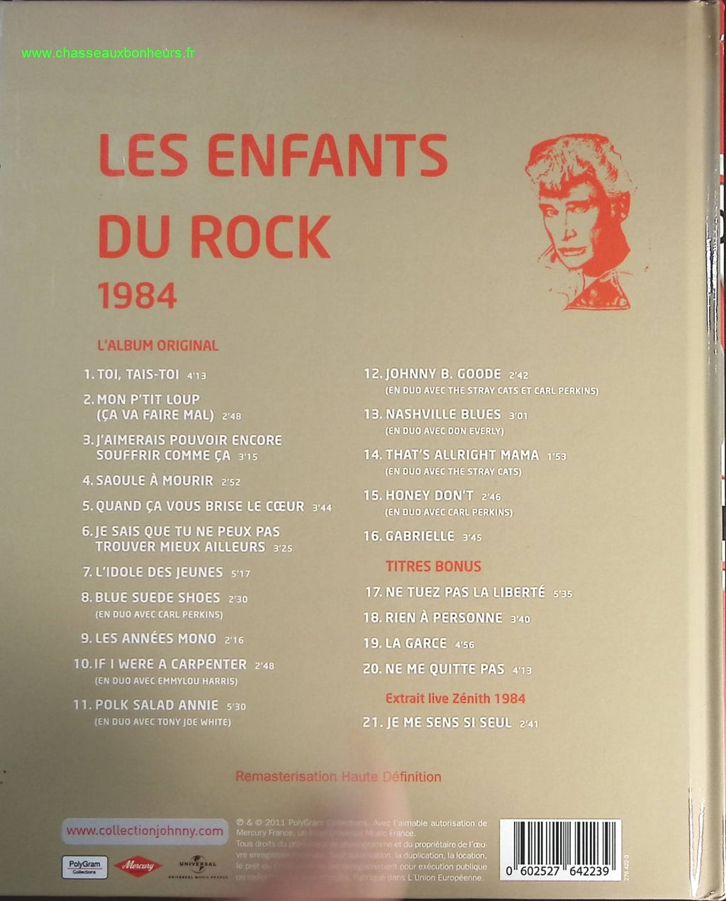 Les enfants du rock 1984 - Collection Officielle édition illustrée - Johnny Hallyday - CD