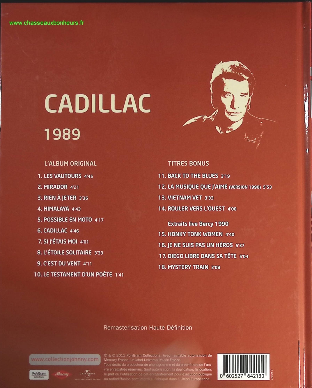 Cadillac 1989 - Collection Officielle édition illustrée - Johnny Hallyday - CD