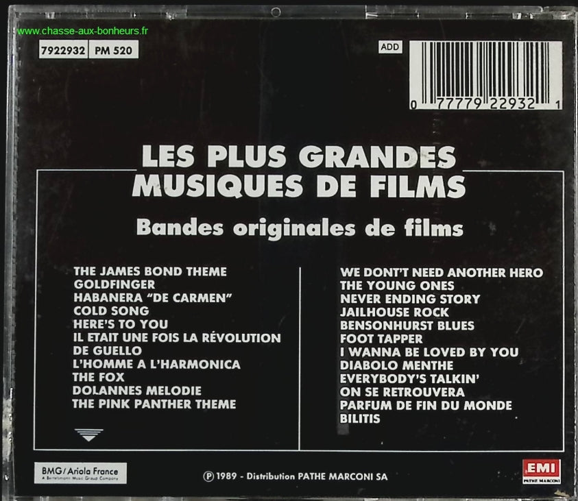 Les Plus Grandes Musiques De Films - Various - CD