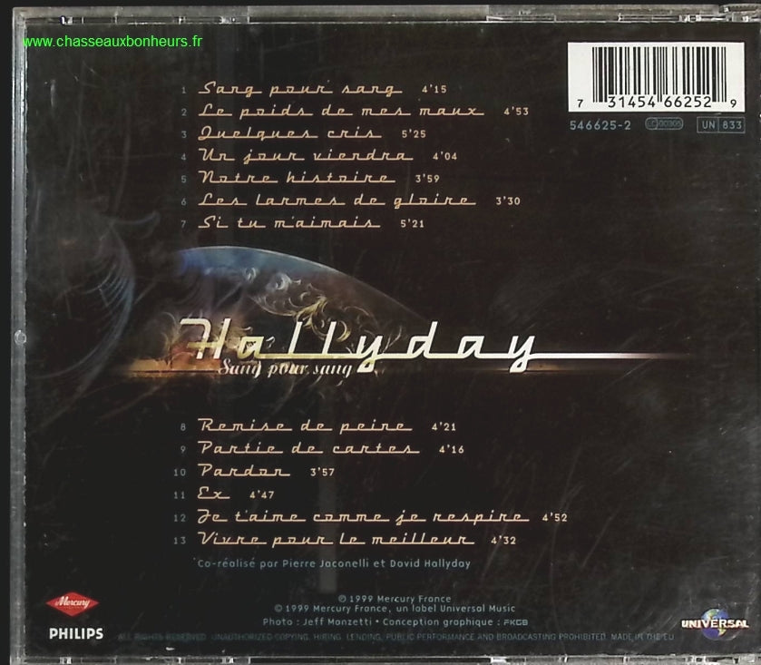 Sang pour Sang - Johnny Hallyday - CD