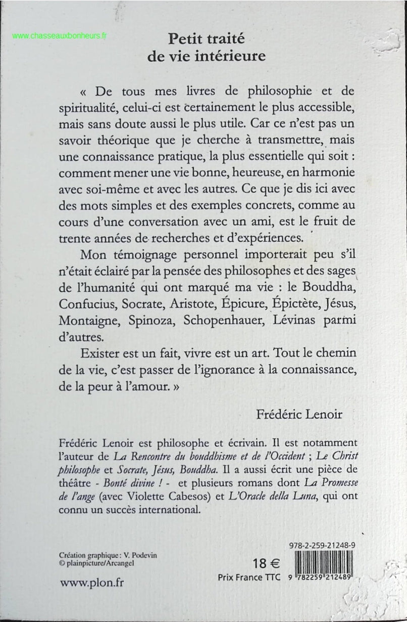 Petit traité de vie intérieure - Frédéric Lenoir - livre