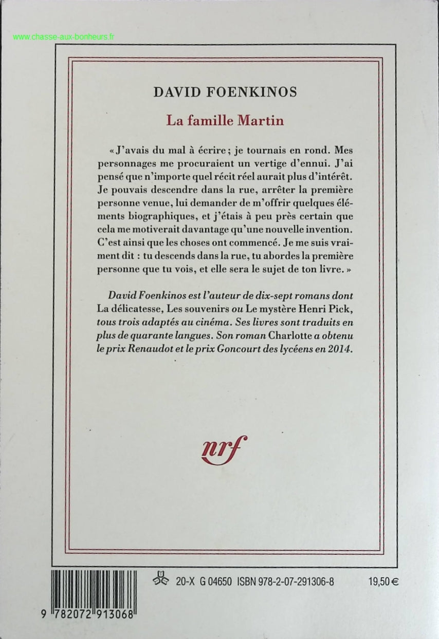 La famille Martin - David Foenkinos - livre