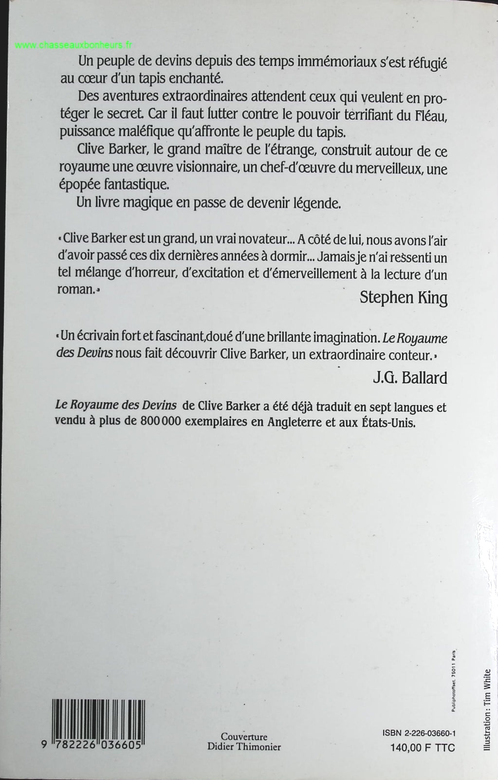 Le royaume des devins - Clive Barker - livre