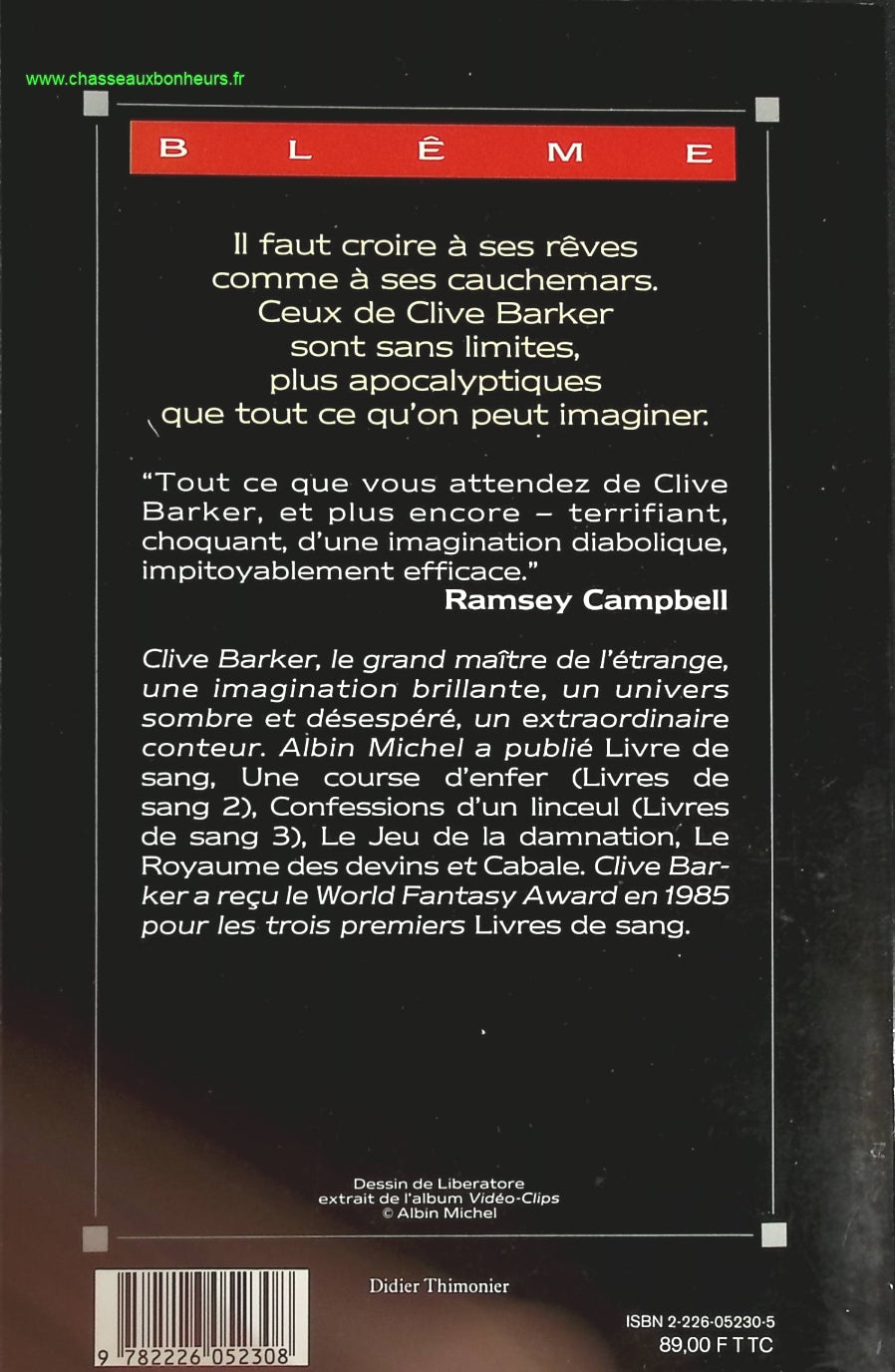 Livres de sang, tome 4 : Apocalypses - Clive Barker - livre