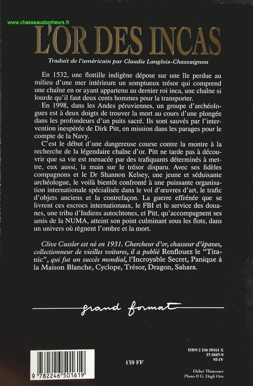 L'Or des Incas - Clive Cussler - livre