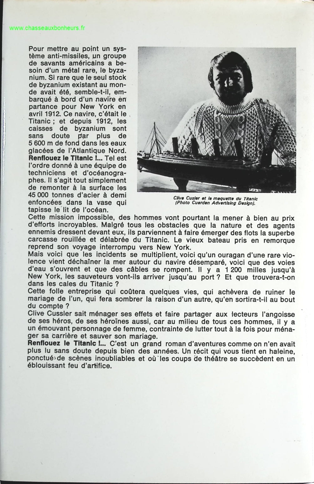 Renflouez Le Titanic - Clive Cussler - livre