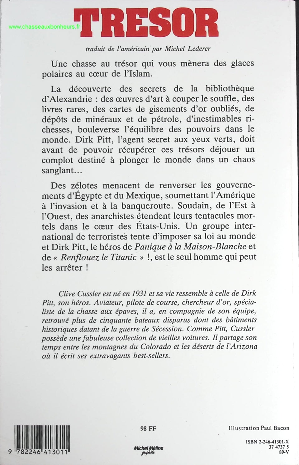 Trésor - Clive Cussler - livre