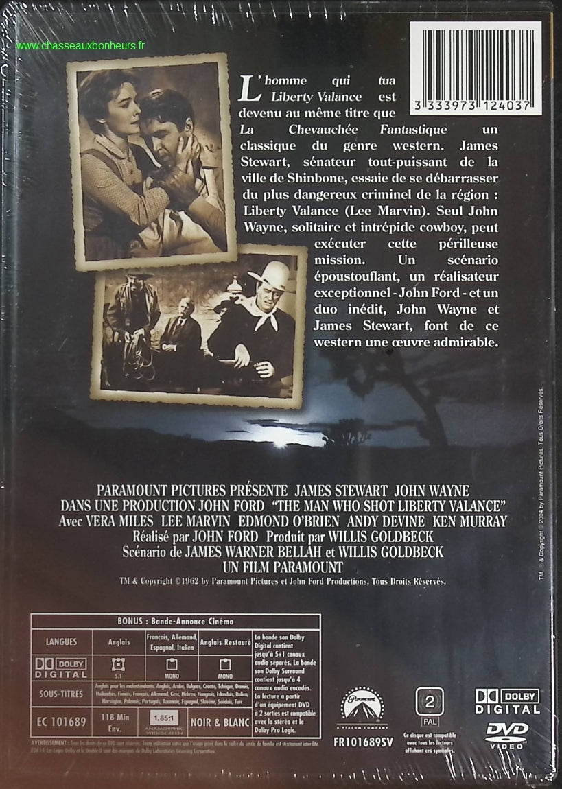 L'homme qui tua Liberty Valance - John Wayne - DVD