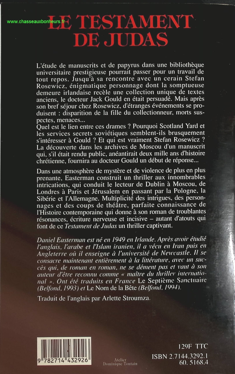 Le Testament de Judas - Daniel Easterman - livre