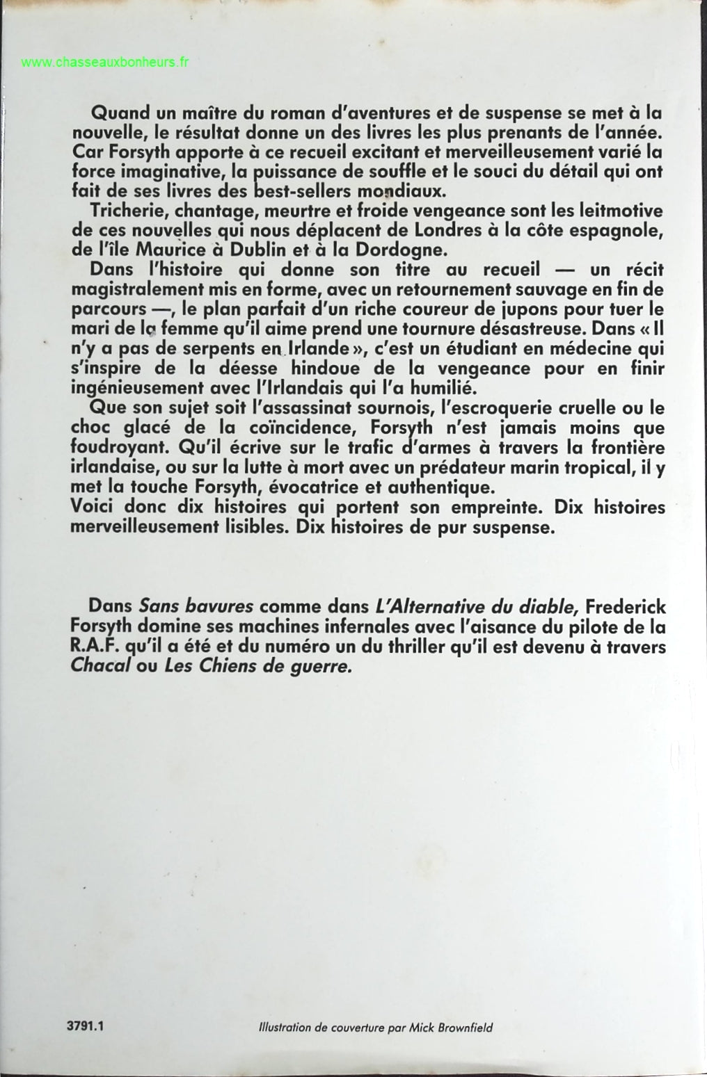 Sans Bavures - Frederick Forsyth - livre