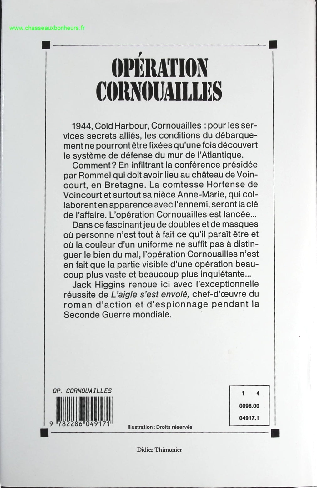 Opération Cornouailles - Jack Higgins - livre