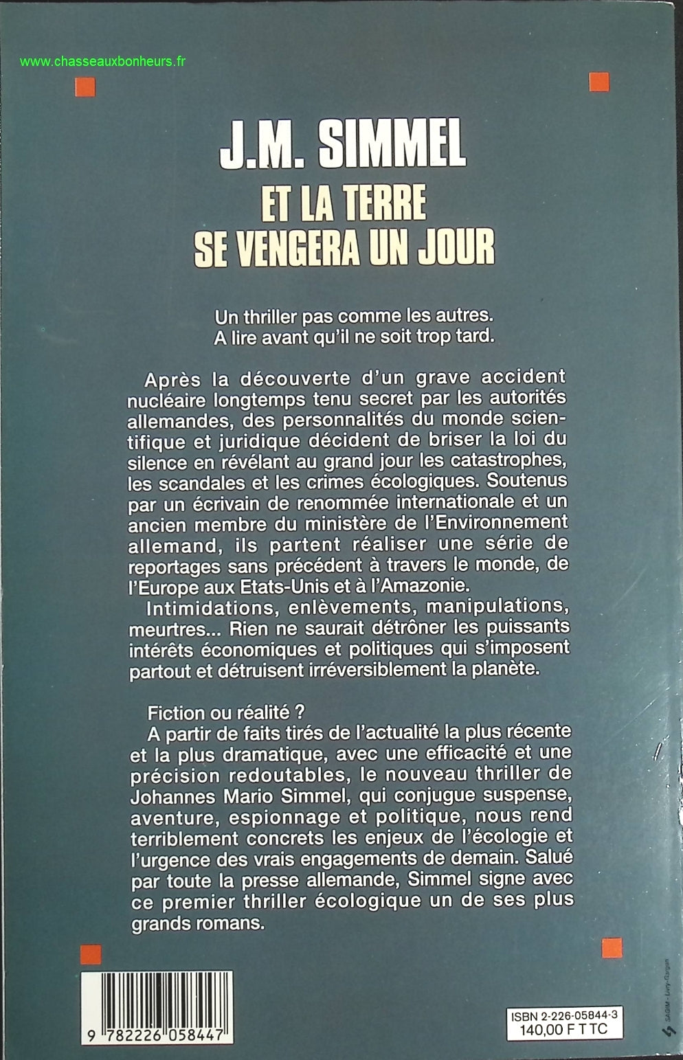 Et la terre se vengera un jour - Johannes Mario Simmel - livre