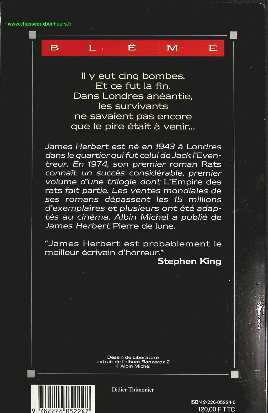 L'Empire des rats - James Herbert - livre