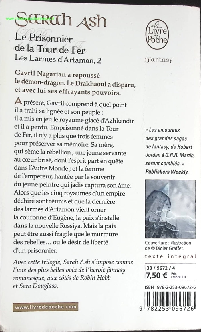 Les Larmes D'artamon Tome 2 - Le Prisonnier De La Tour De Fer - Sarah Ash - livre