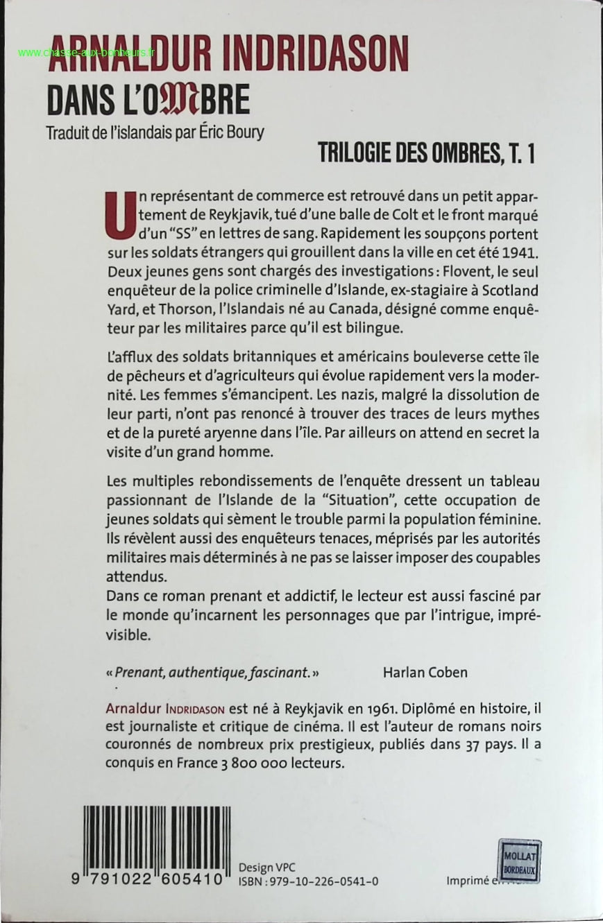 Dans l'Ombre - Arnaldur Indridason - livre