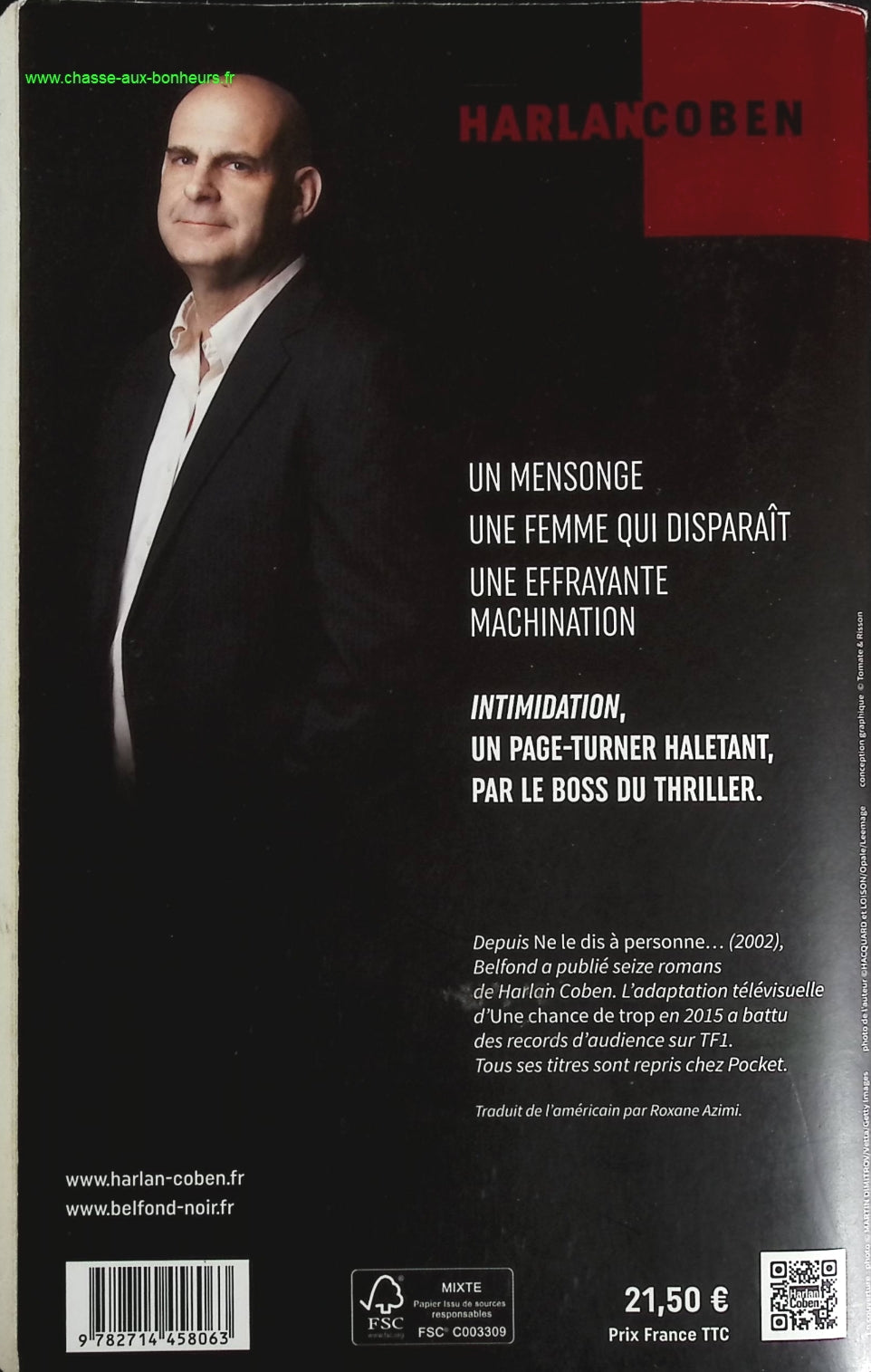 Intimidation - Harlan Coben - livre