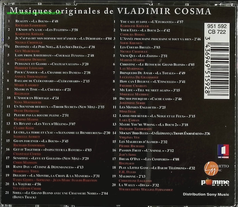 Les plus belles chansons cinéma & télévision - Vladimir Cosma - CD