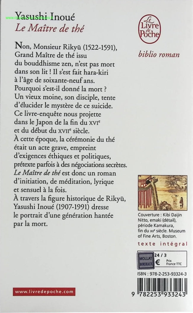 Le maître de thé - Yasushi Inoué - livre