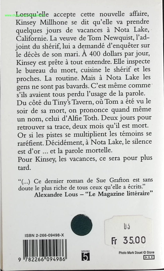N comme Nausée - Sue Grafton - livre