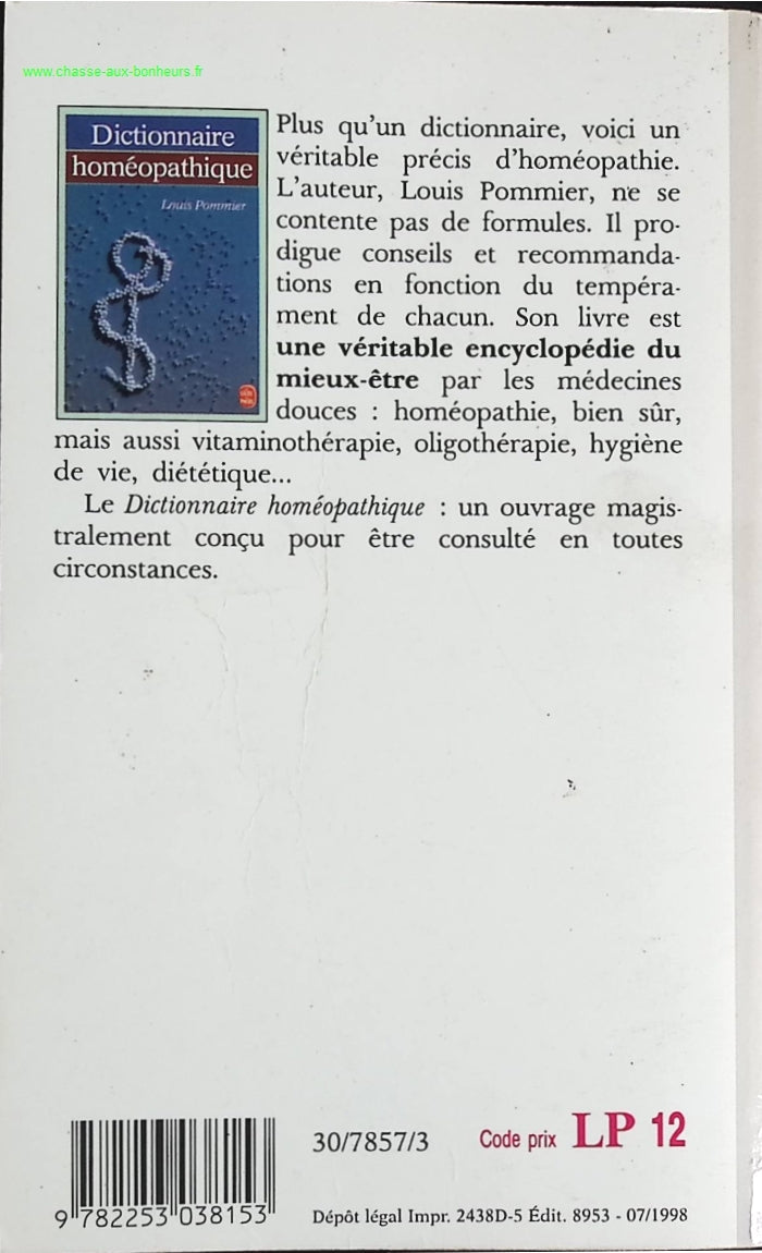 Dictionnaire homéopathique - Louis Pommier - livre