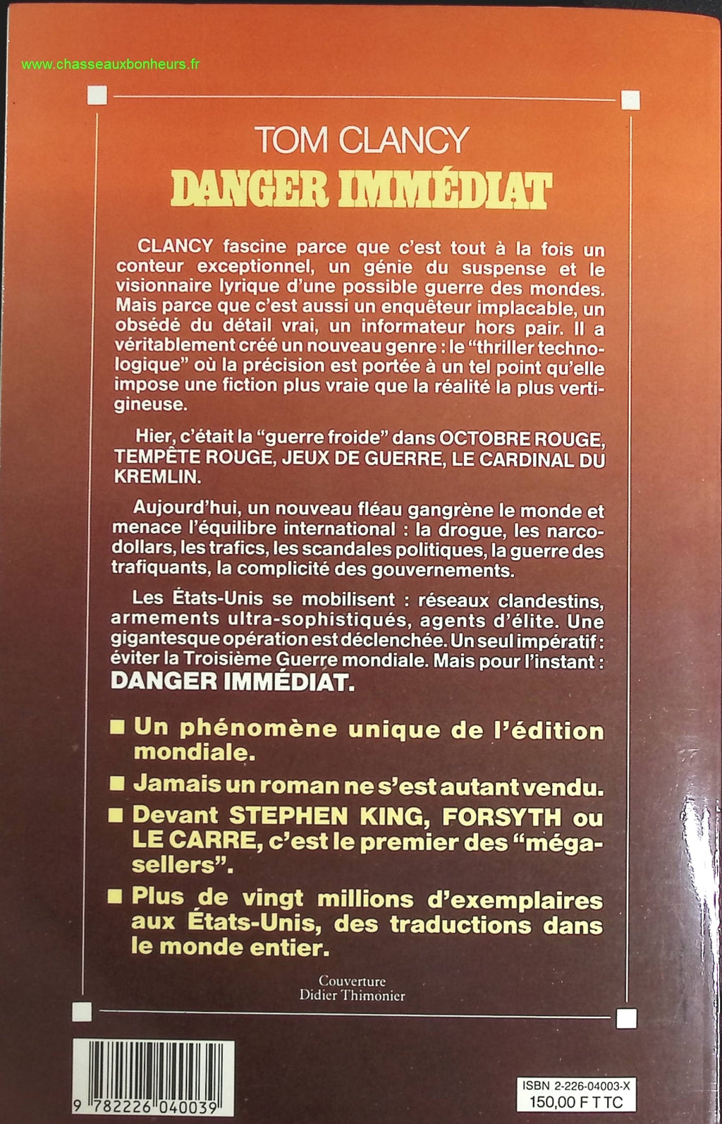 Danger immédiat - Tom Clancy - livre