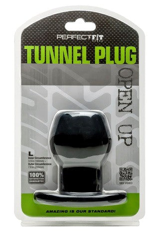 Ass Tunnel Plug Silicone Noir Large 7.6 x 6.2 cm