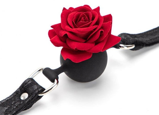Baillon Boule avec Rose Bud Gag Rose