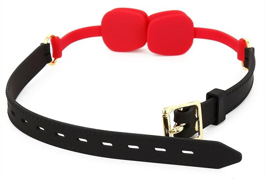 Bâillon en silicone Zen Open Noir-Rouge