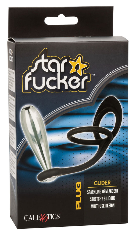 Ballstretcher et Plug bijou en métal Glider Star Fucker 9 x 2.8cm