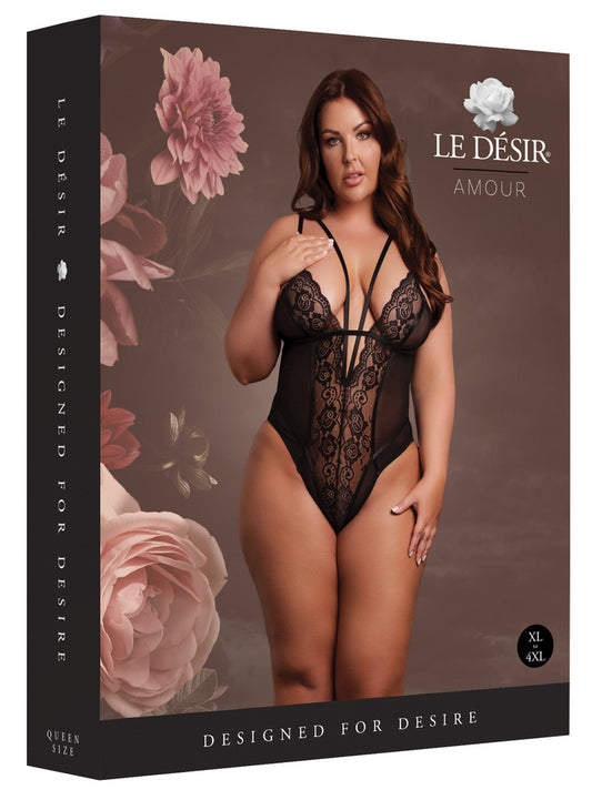 Body Dentelle Double Bretelle Grande Taille Carlita Noir