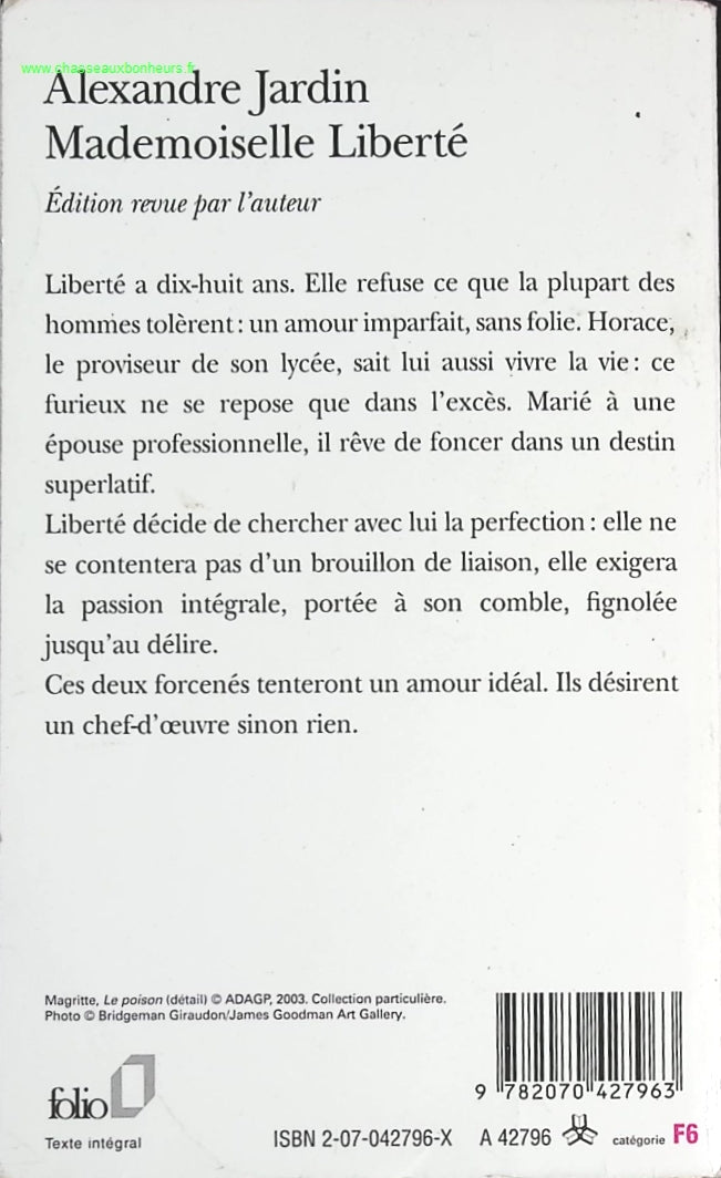 Mademoiselle Liberté - Alexandre Jardin - livre