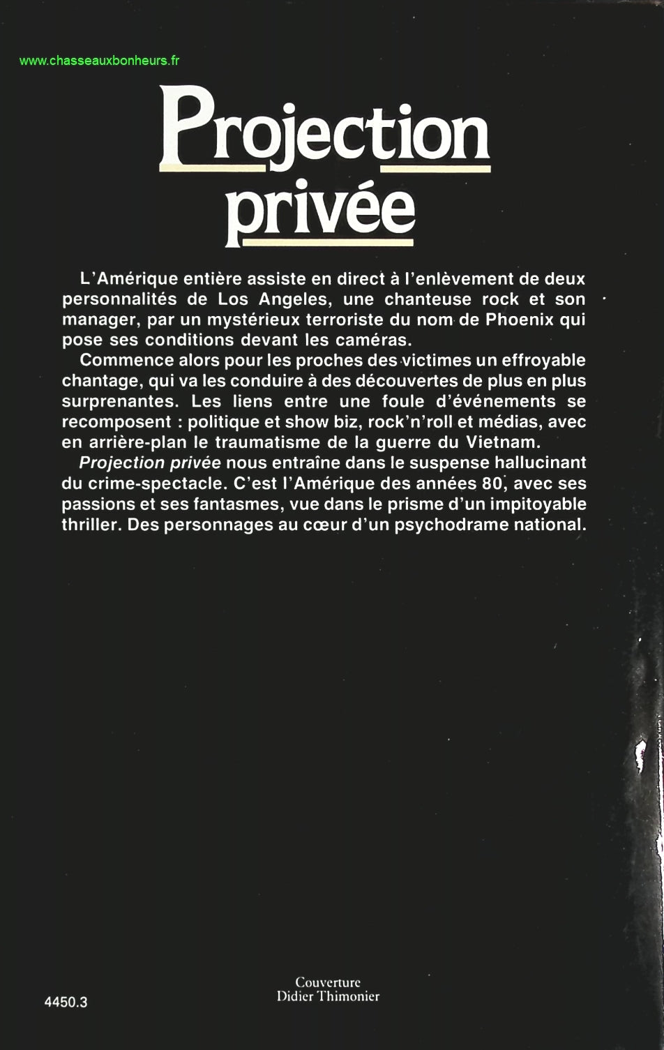 Projection privée - Richard North Patterson - livre