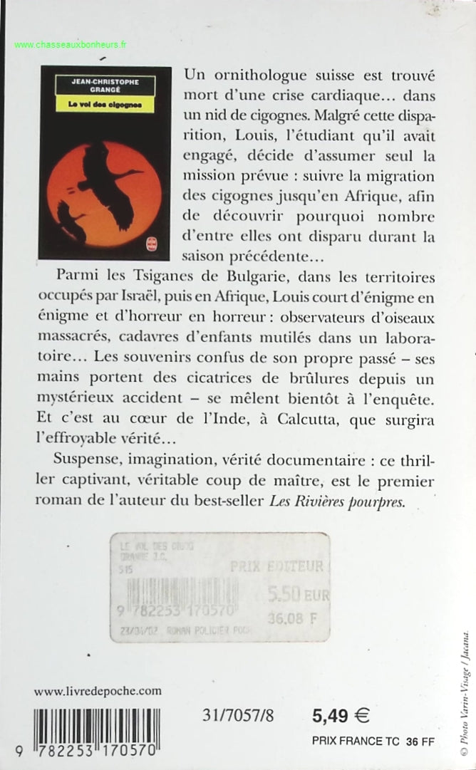 Le Vol des cigognes - Jean-Christophe Grangé - livre