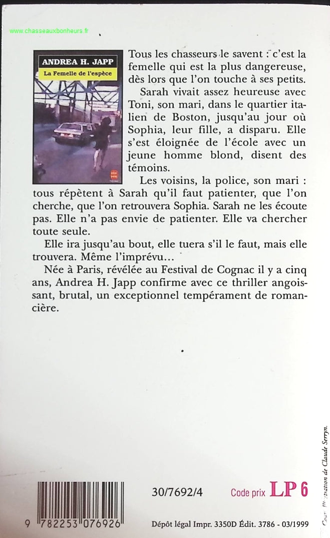 La femelle de l'espèce - Andrea H. Japp - livre